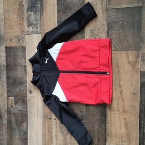 Puma Red Black White Track Jacket Sz 24 Month
